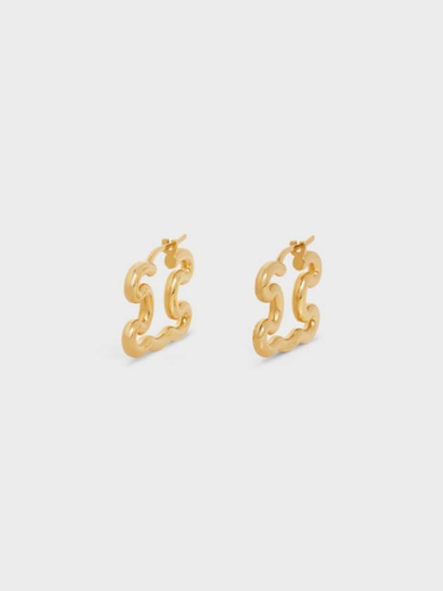 셀린느 TRIOMPHE FRAME LARGE EARRINGS IN BRASS WITH GOLD FINISH트리옹프 프레임 라지 이어링  460HS6BRA 35OR